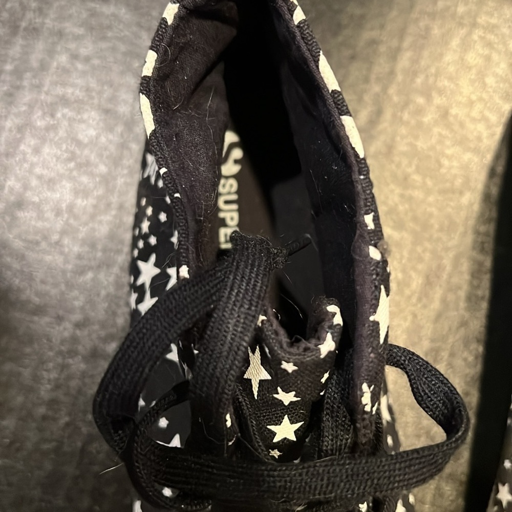 Superga Navy and White Star Pattern High Top Sneakers - Picture 4 of 7